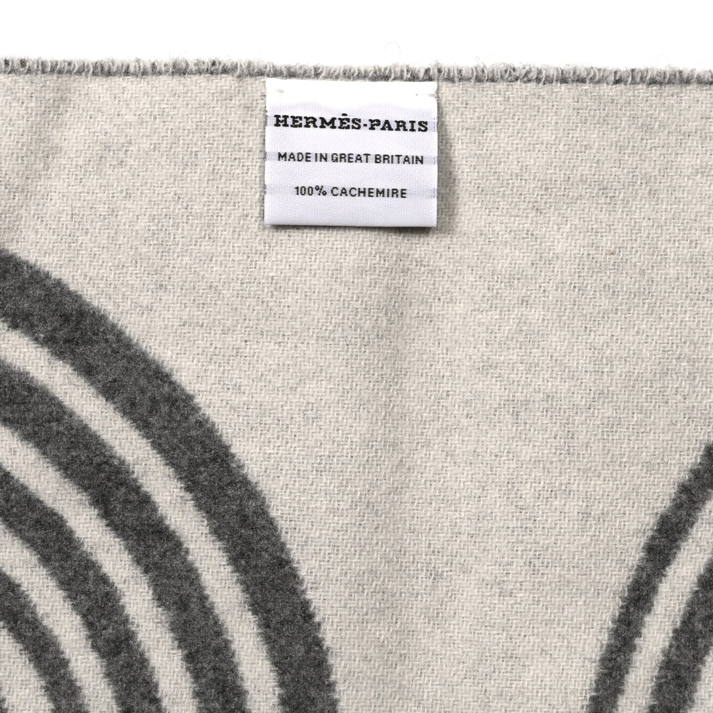 Cashmere Casaque Vague Muffler Gris Flanelle Ivoire