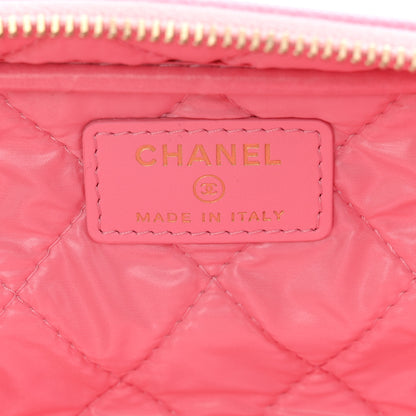 Chanel Caviar Quilted Toiletry Case With Chain Pink 6 of 8