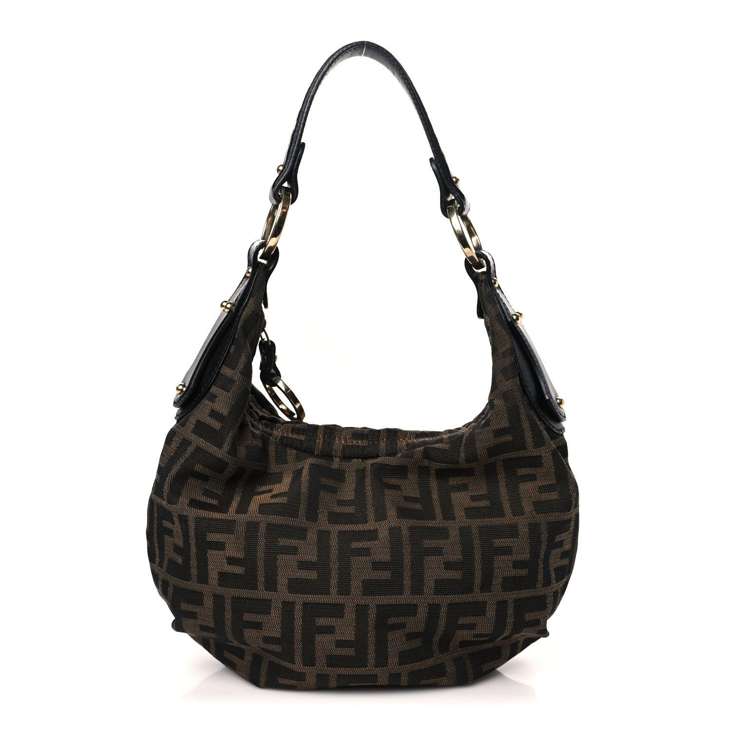 Fendi Zucca Cuoio Lucido Small Chef Hobo Tobacco Moro 1 of 9