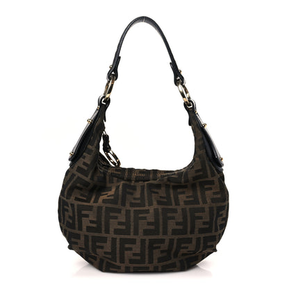 Fendi Zucca Cuoio Lucido Small Chef Hobo Tobacco Moro 1 of 9