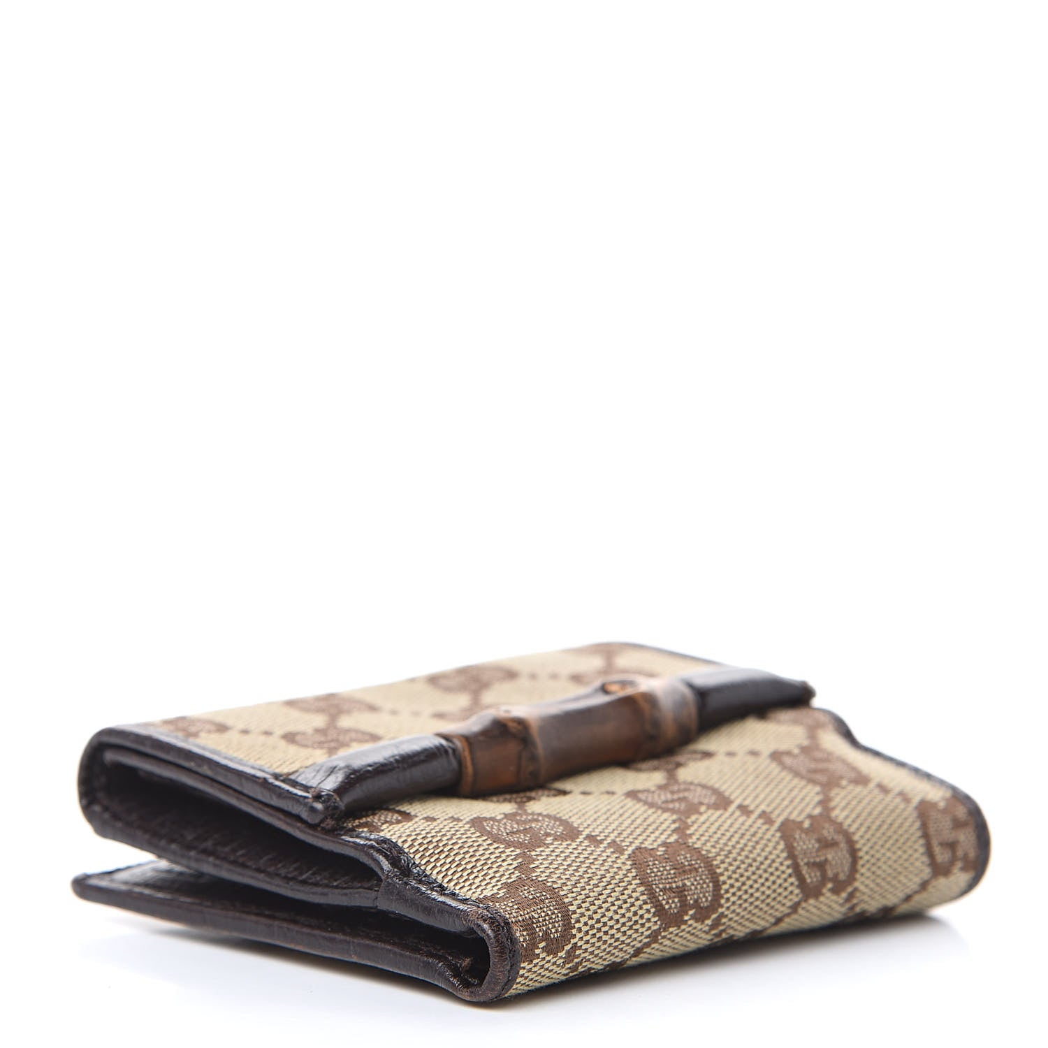 Gucci Monogram Bamboo Bar French Flap Wallet Brown 4 of 10
