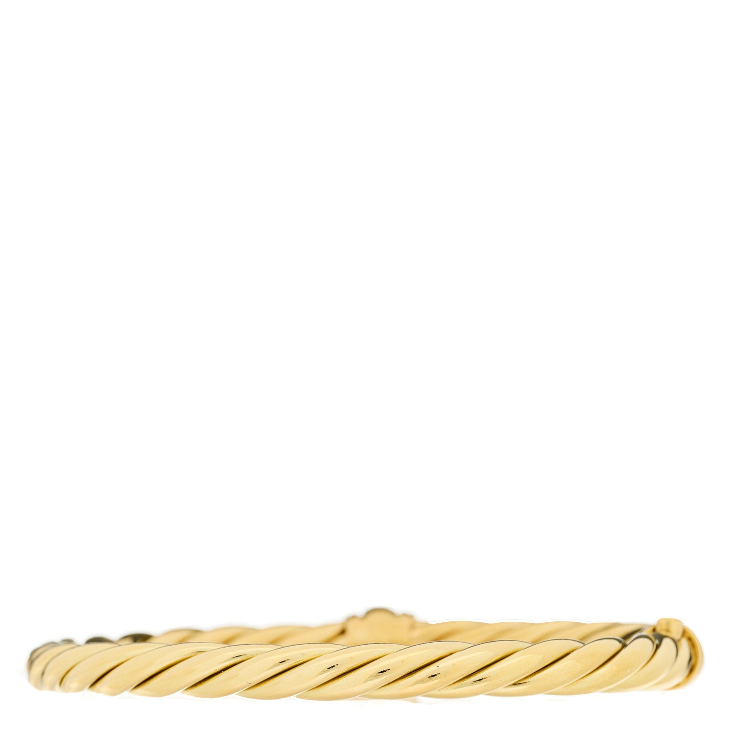 David Yurman 18K Yellow Gold Diamond 6mm Cable Station Hinge Bracelet 2 of 4