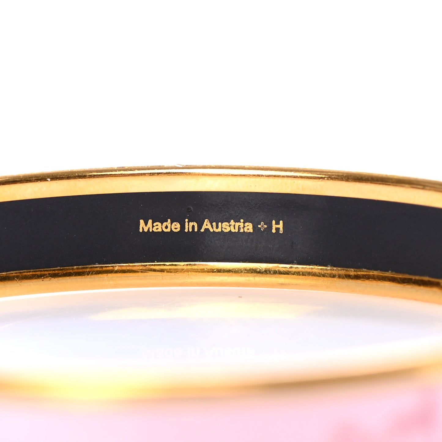 Enamel Printed Caleche Narrow Bracelet 70 Rose Dragee