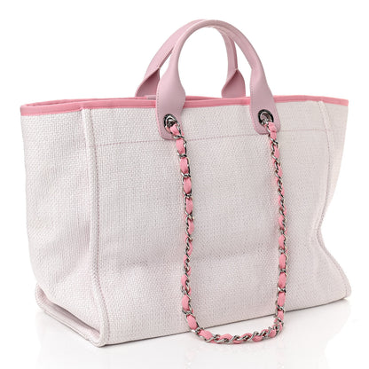 Chanel Woven Straw Raffia Medium Deauville Tote Pink 2 of 9