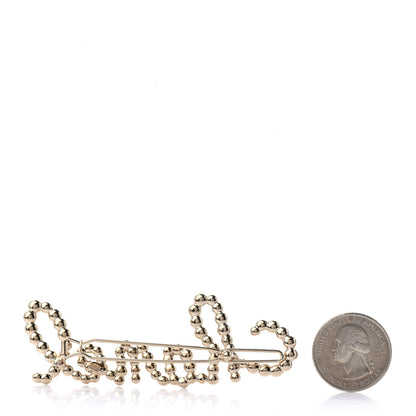 Chanel Metal Glass Swirling Pearls Hair Clip Gold 2 of 3