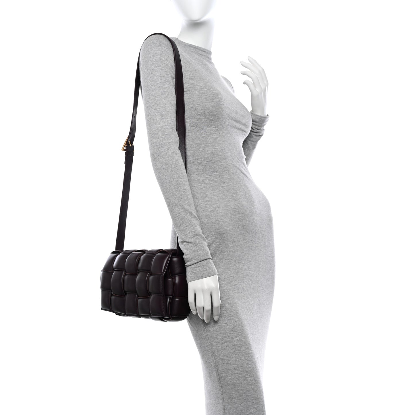 Nappa Maxi Intreccio Padded Cassette Crossbody Bag Grape