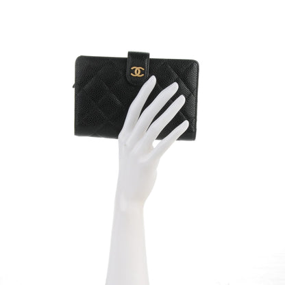 Chanel Caviar Quilted Zipped Pocket Wallet Black 2 of 9