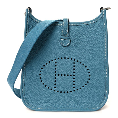 Hermes Taurillon Clemence Evelyne TPM New Blue Jean 1 of 11