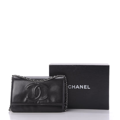 Chanel Lambskin Timeless CC Wallet On Chain WOC Black 11 of 11