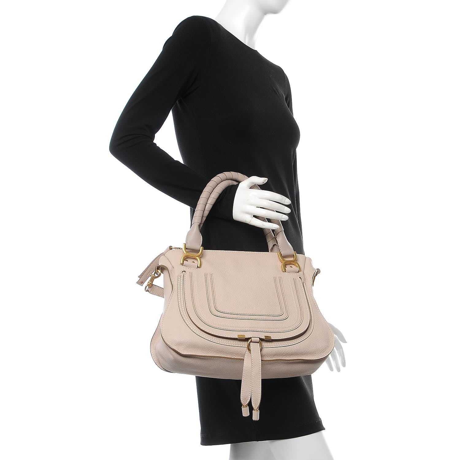 Chloe Calfskin Medium Marcie Satchel Abstract White 2 of 18
