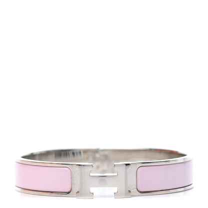 Hermes Enamel Narrow Clic Clac H Bracelet GM Rose Candeur 1 of 5