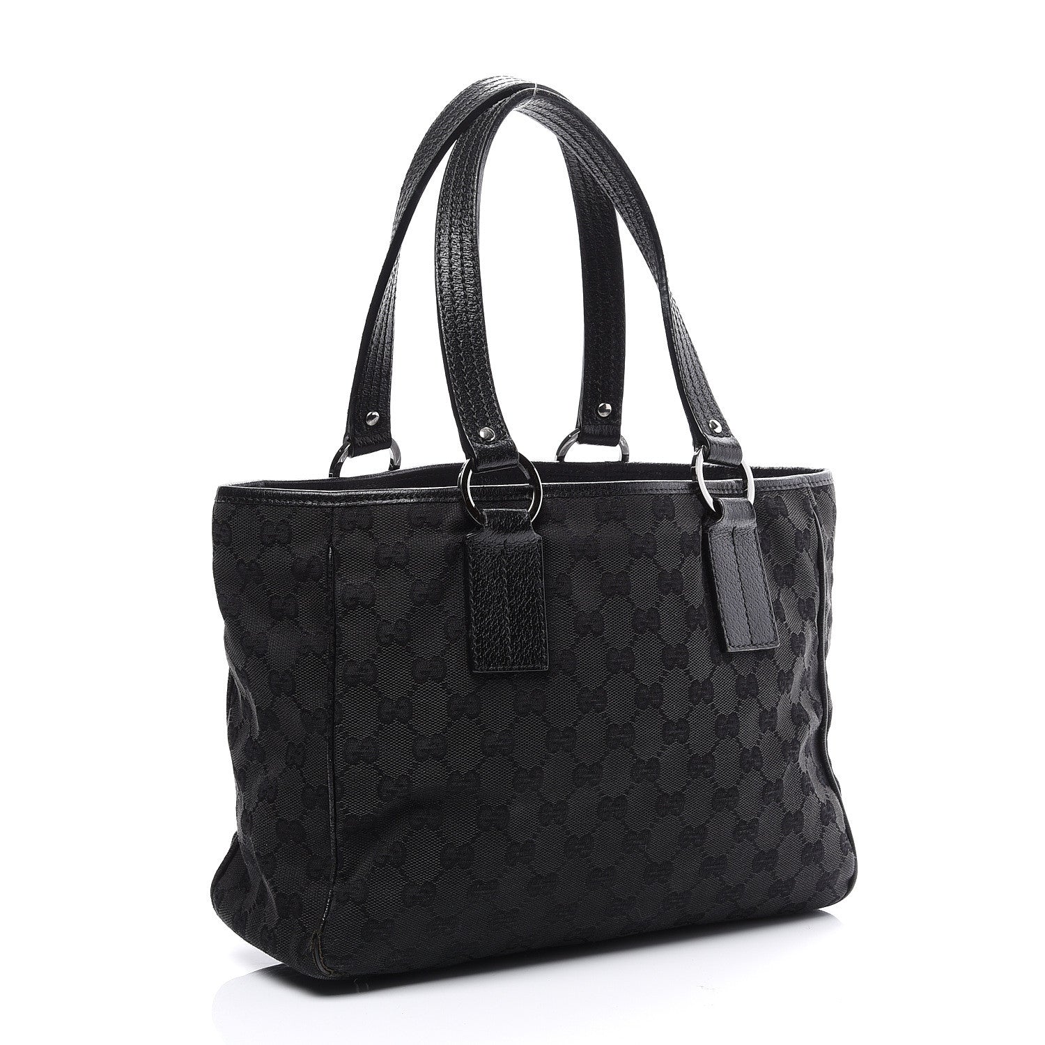 Gucci Monogram Medium Tote Black 2 of 10