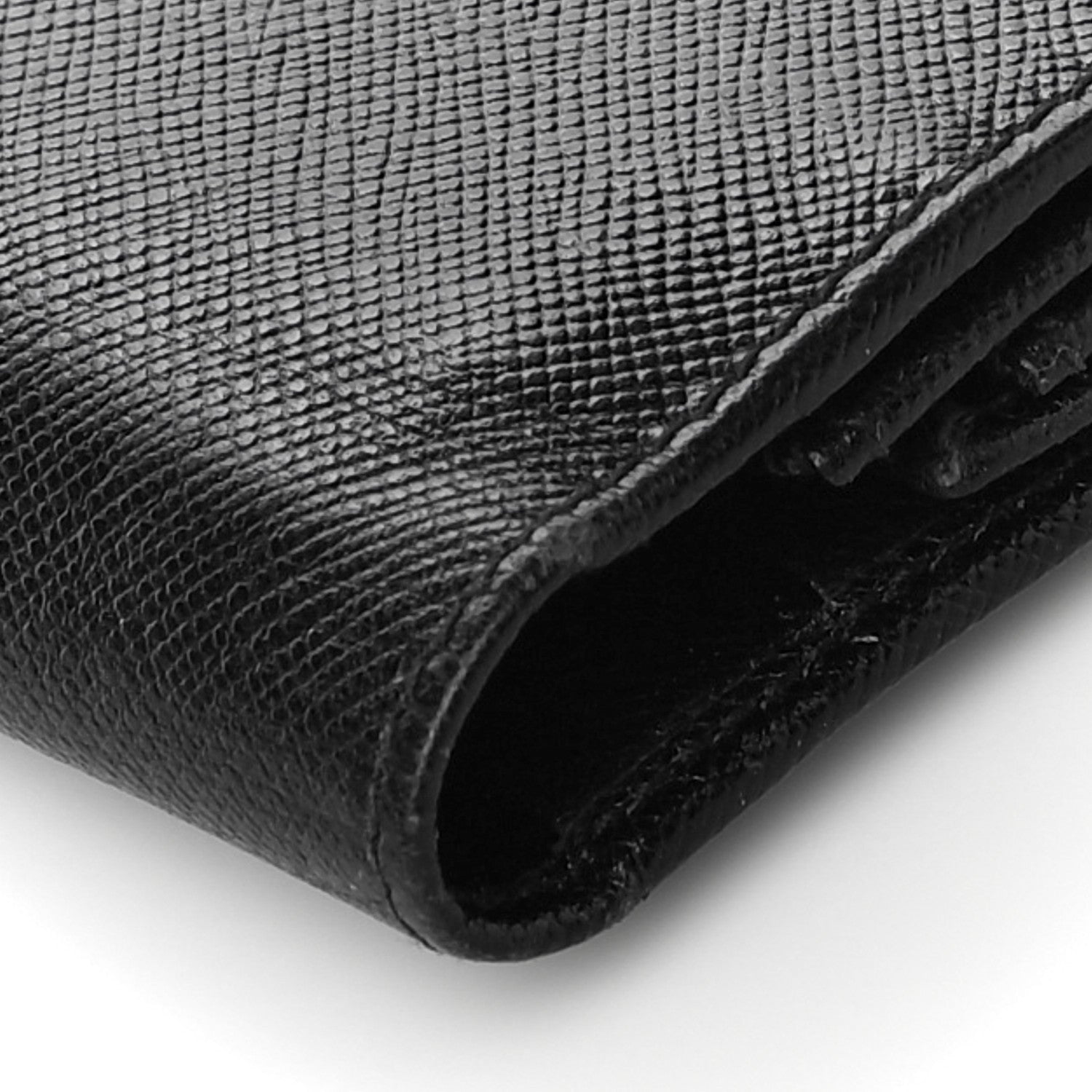 Prada Saffiano Triangle Flap Wallet Black 7 of 16