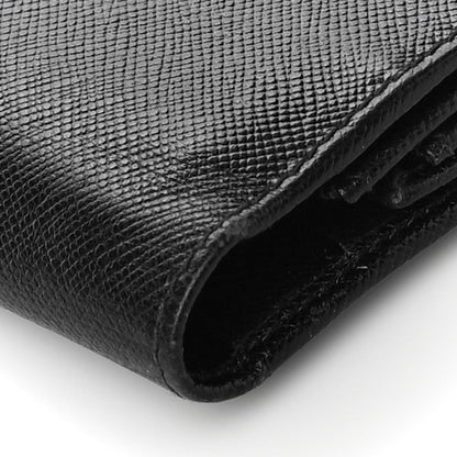Prada Saffiano Triangle Flap Wallet Black 7 of 16