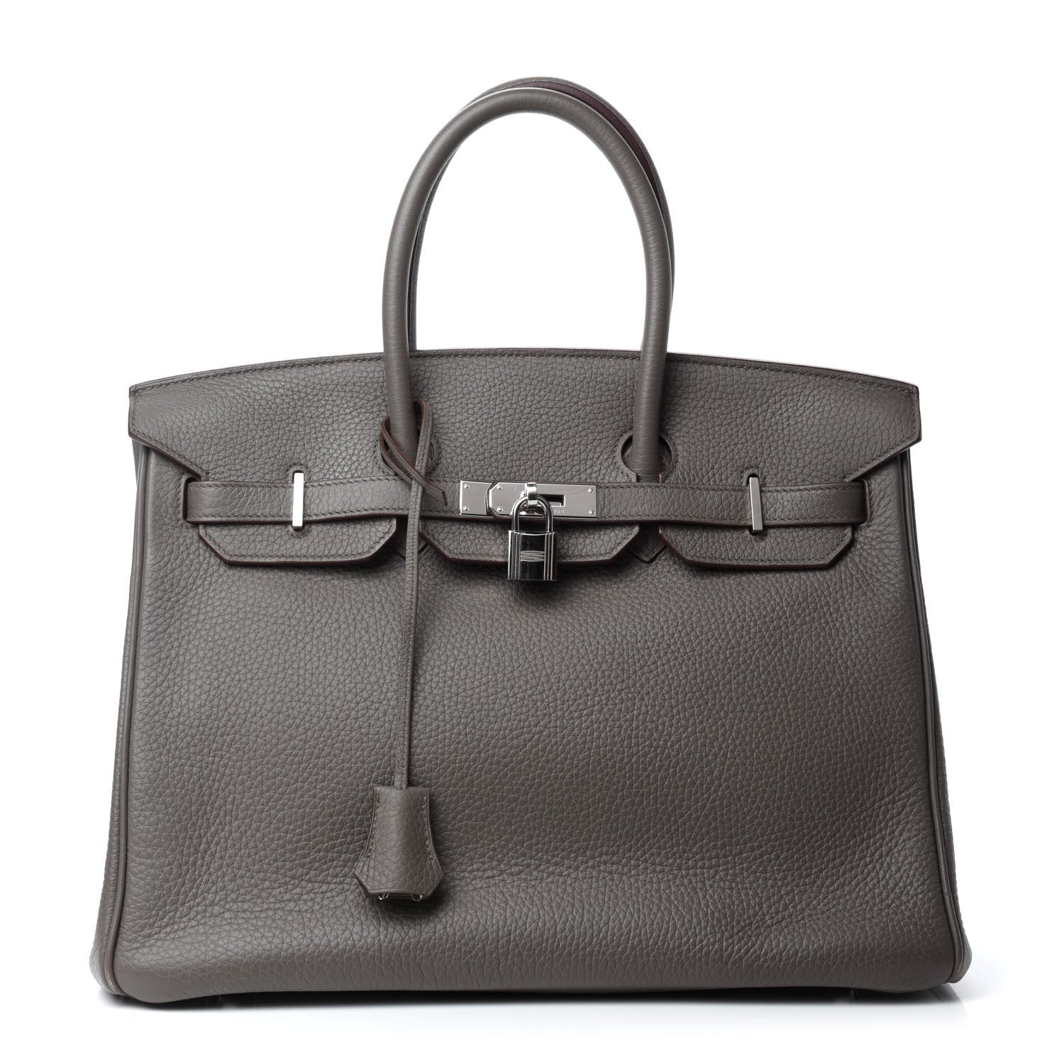 Hermes Taurillon Clemence Birkin 35 Etain 1 of 34