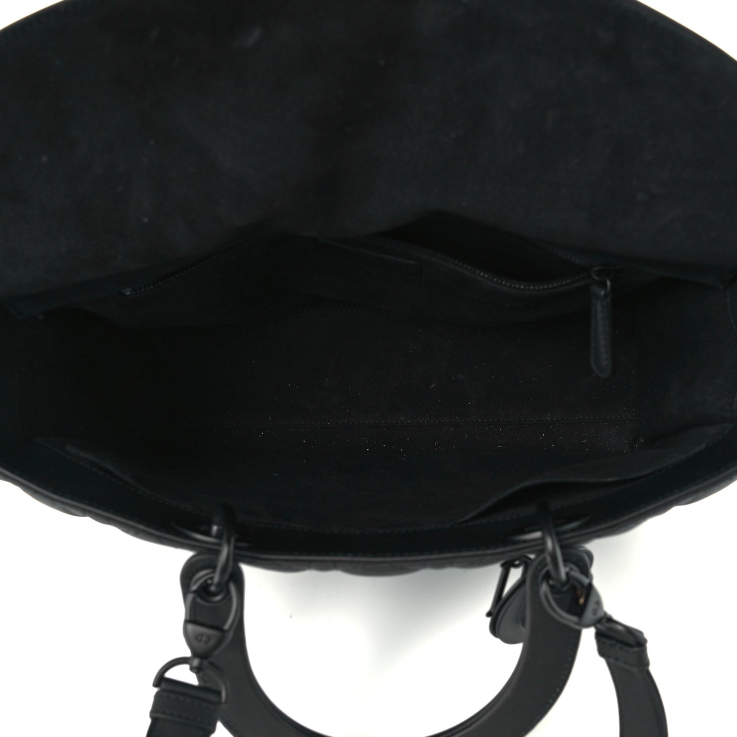 Ultra Matte Calfskin Cannage Large Lady Dior Black