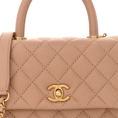 Chanel Caviar Lizard Embossed Quilted Mini Coco Handle Flap Beige 8 of 11