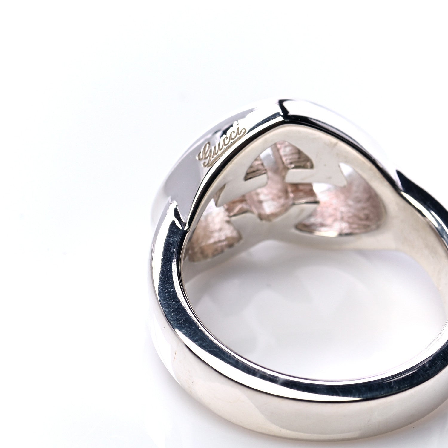 Gucci Sterling Silver Britt Interlocking G Heart Ring 54 7 8 of 8