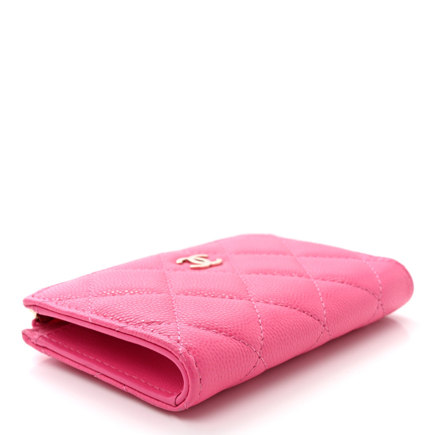 Chanel Caviar Quilted Zipped Key Holder Case Pink 4 of 8