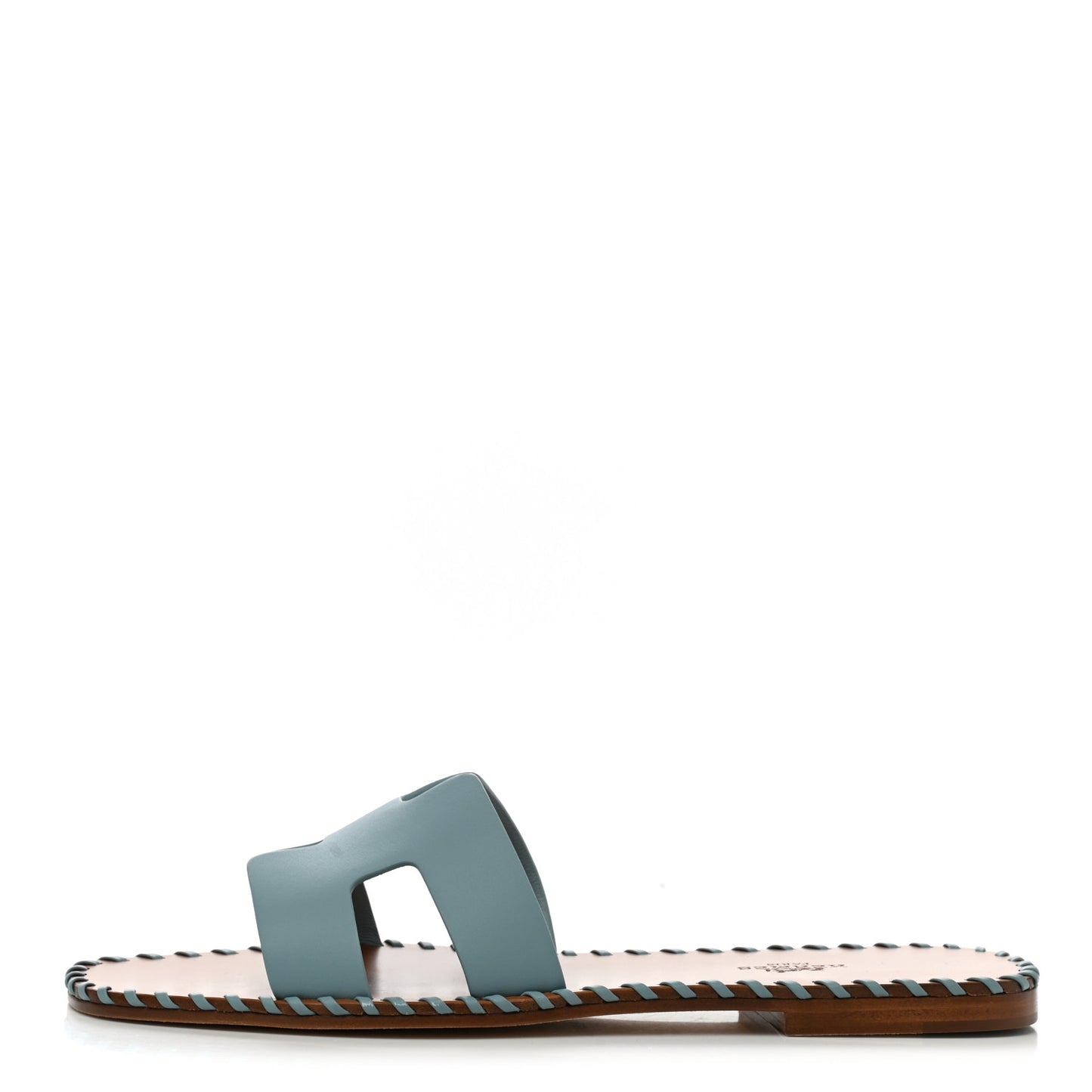 Box Calfskin Braided Oran Sandals 38 Vert D'Eau