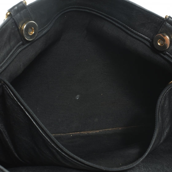 Lambskin Jumbo Shoulder Bag Black