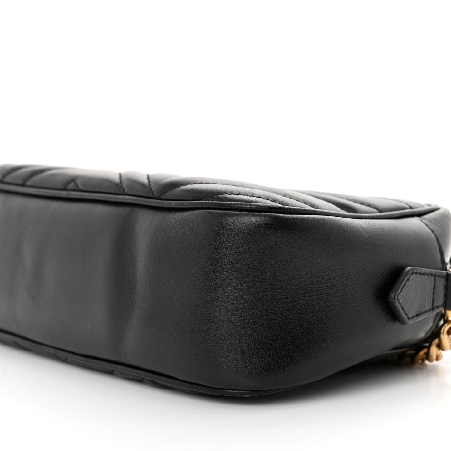 Calfskin Matelasse Small GG Marmont Chain Shoulder Bag Black