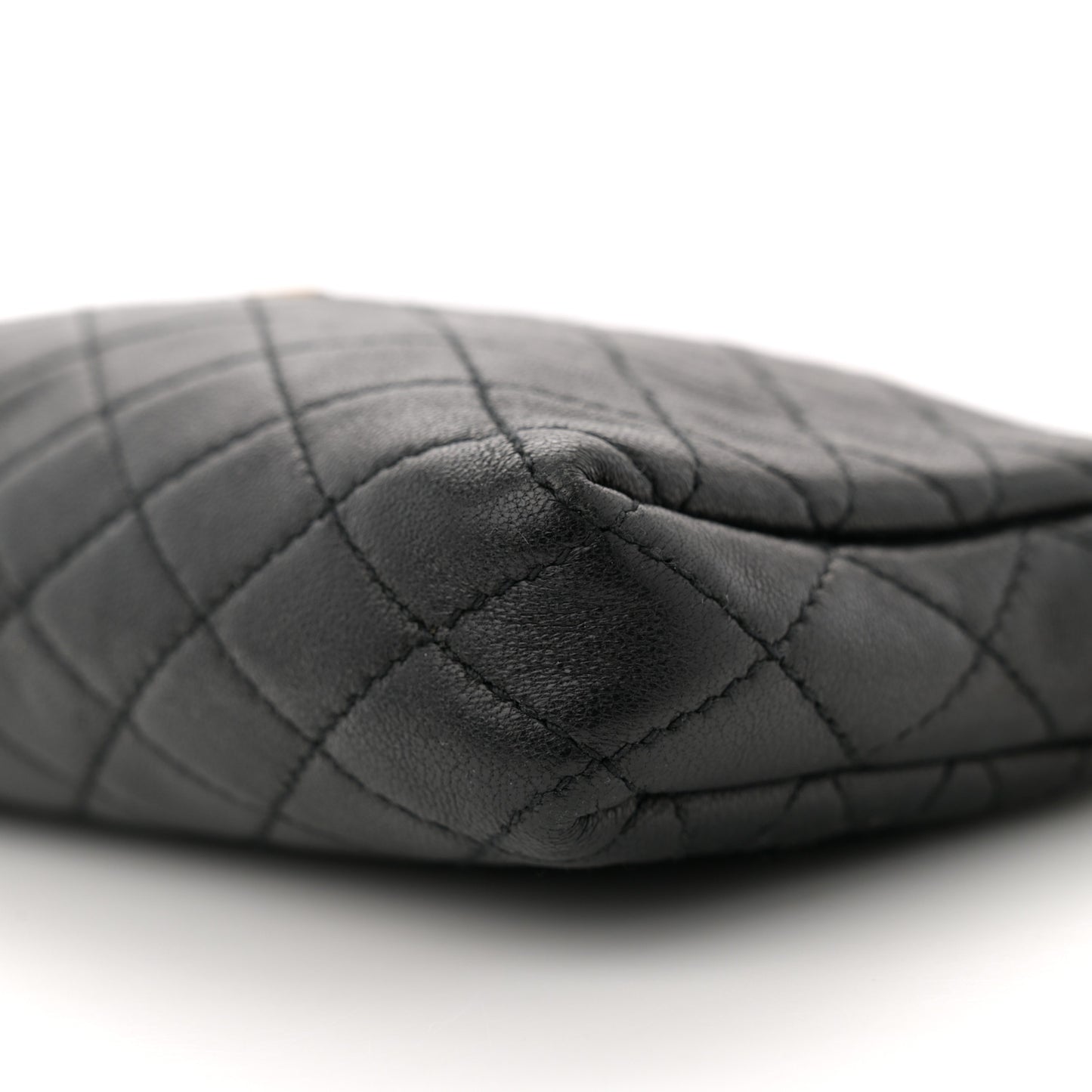 Lambskin Quilted Gaby Zipped Pouch Black