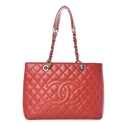 Chanel Caviar Quilted Grand Shopping Tote GST Red 1 of 14