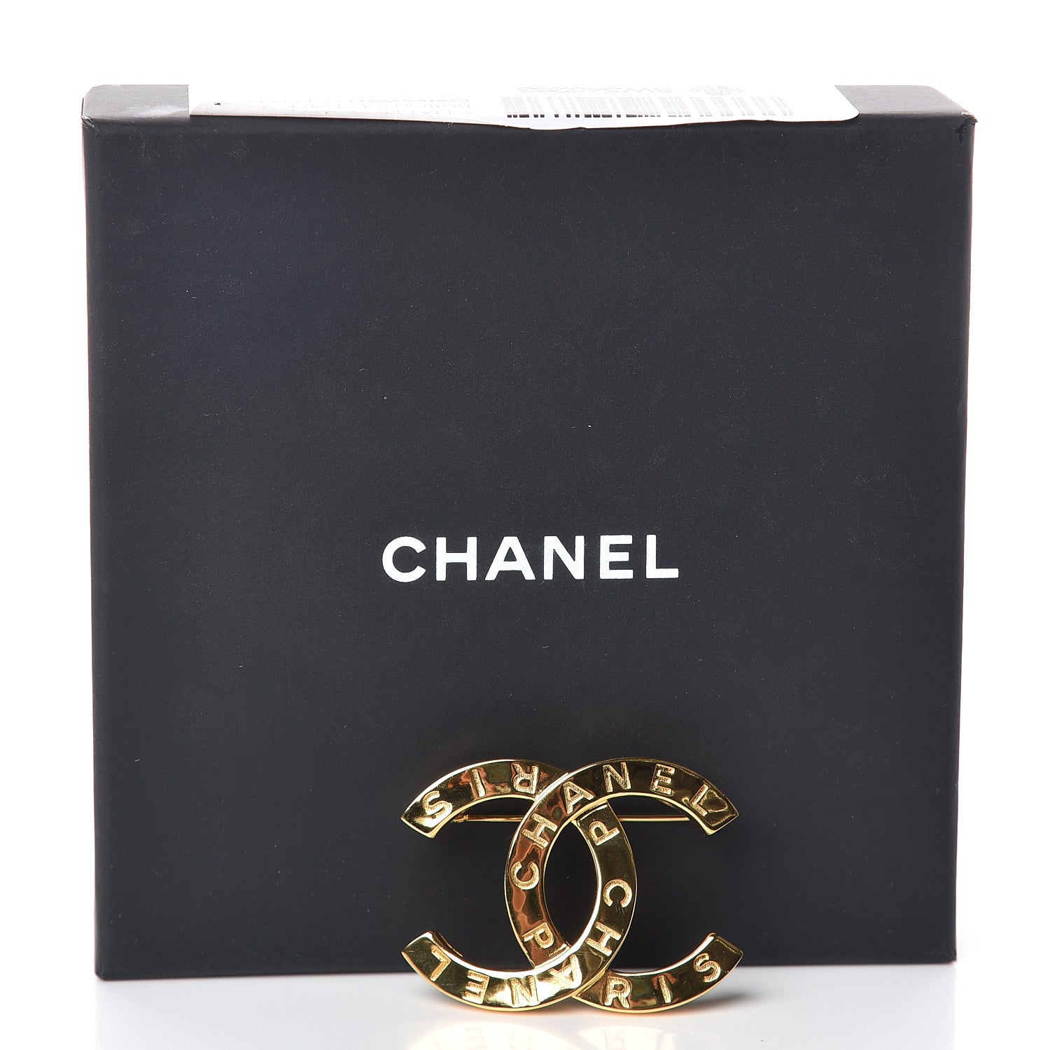 Chanel Metal Paris Button CC Large Brooch Gold 4 of 4