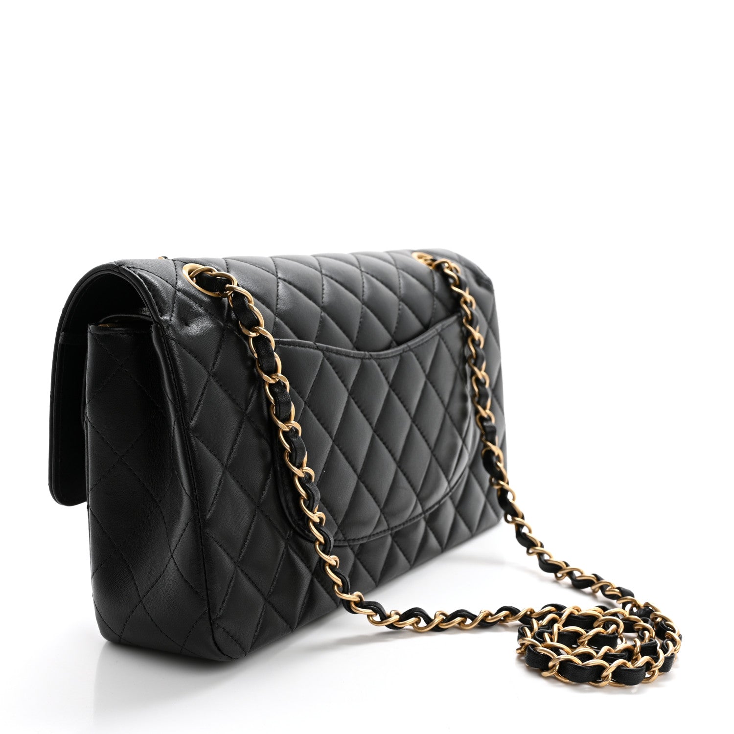 Chanel Lambskin Quilted Medium Rue Cambon Charms Double Flap Black 3 of 14