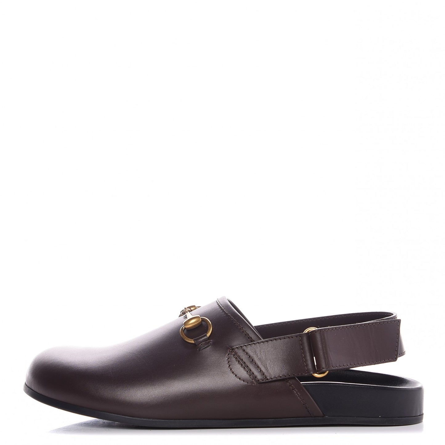 Calfskin Mens Horsebit River Slingback Slippers 9 Cocoa