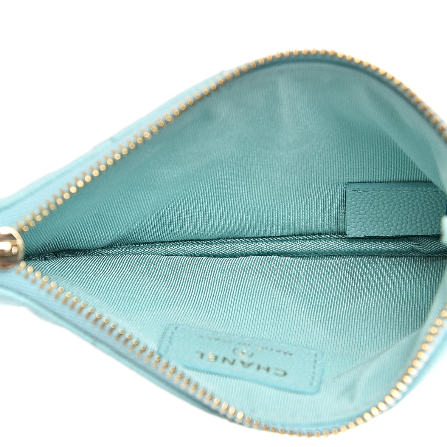 Chanel Caviar Quilted Small Cosmetic Case Light Blue 4 of 6