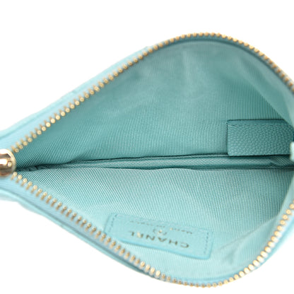 Chanel Caviar Quilted Small Cosmetic Case Light Blue 4 of 6