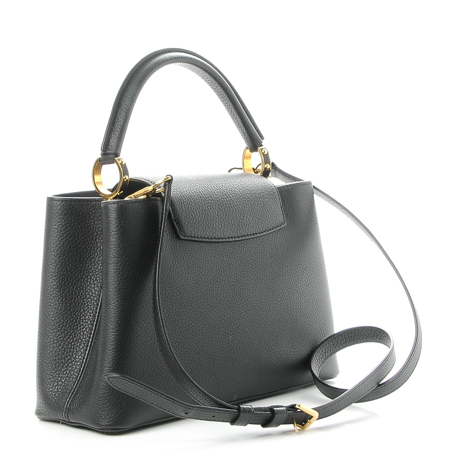 Louis Vuitton Taurillon Metallic Flowers Capucines PM Black 3 of 7