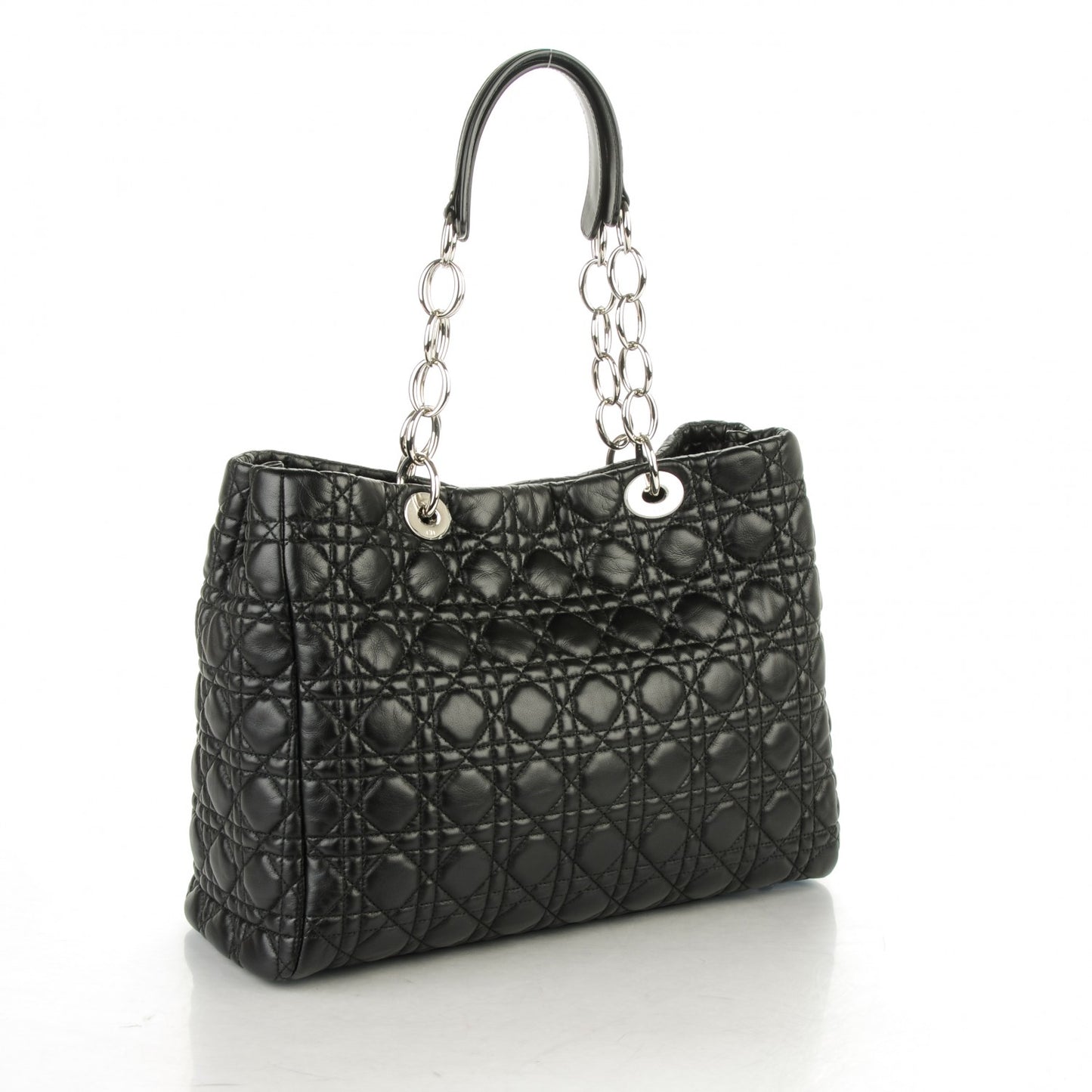 Lambskin Cannage Large Dior Soft Shopping Tote Black