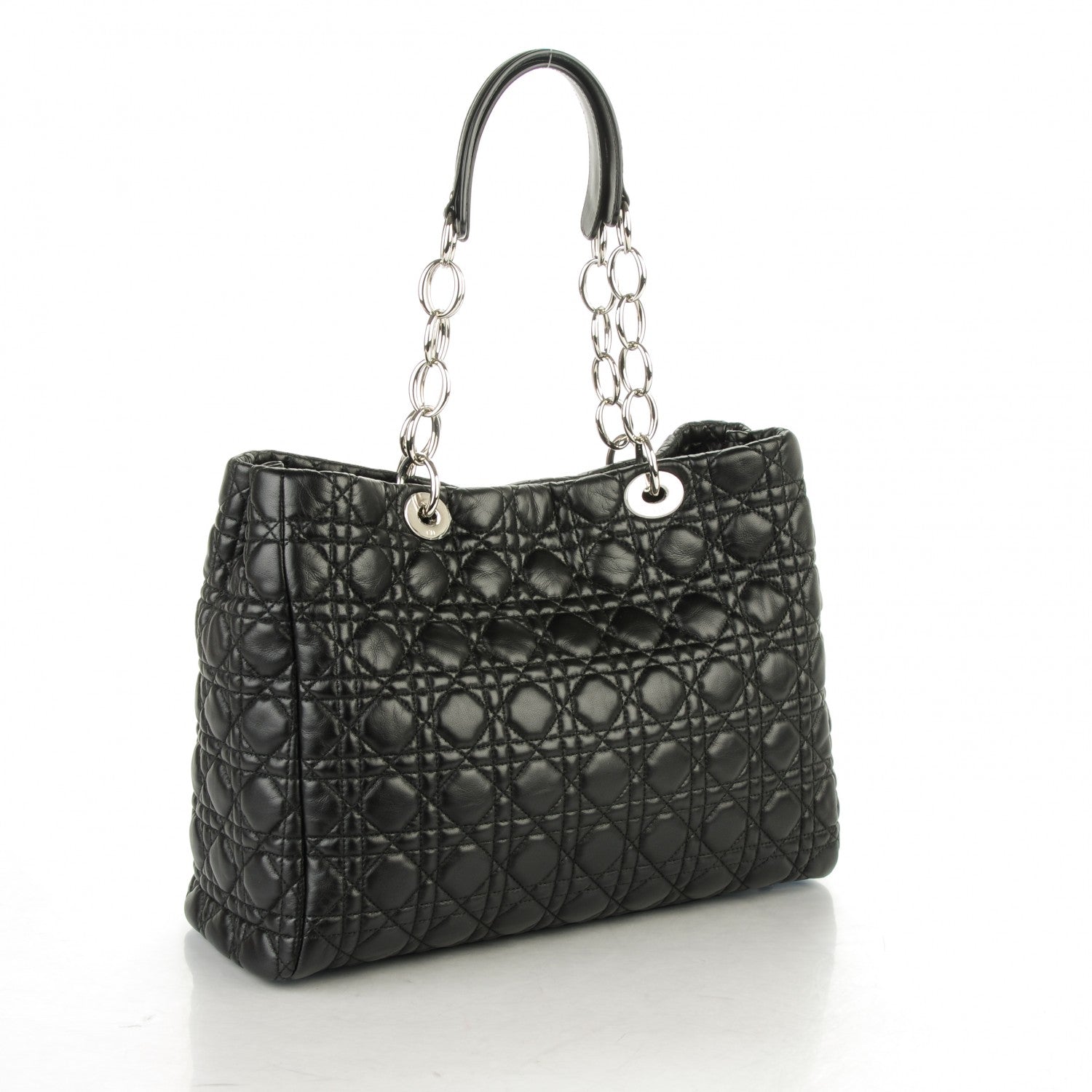 Christian Dior Lambskin Cannage Large Dior Soft Shopping Tote Black 5 of 13