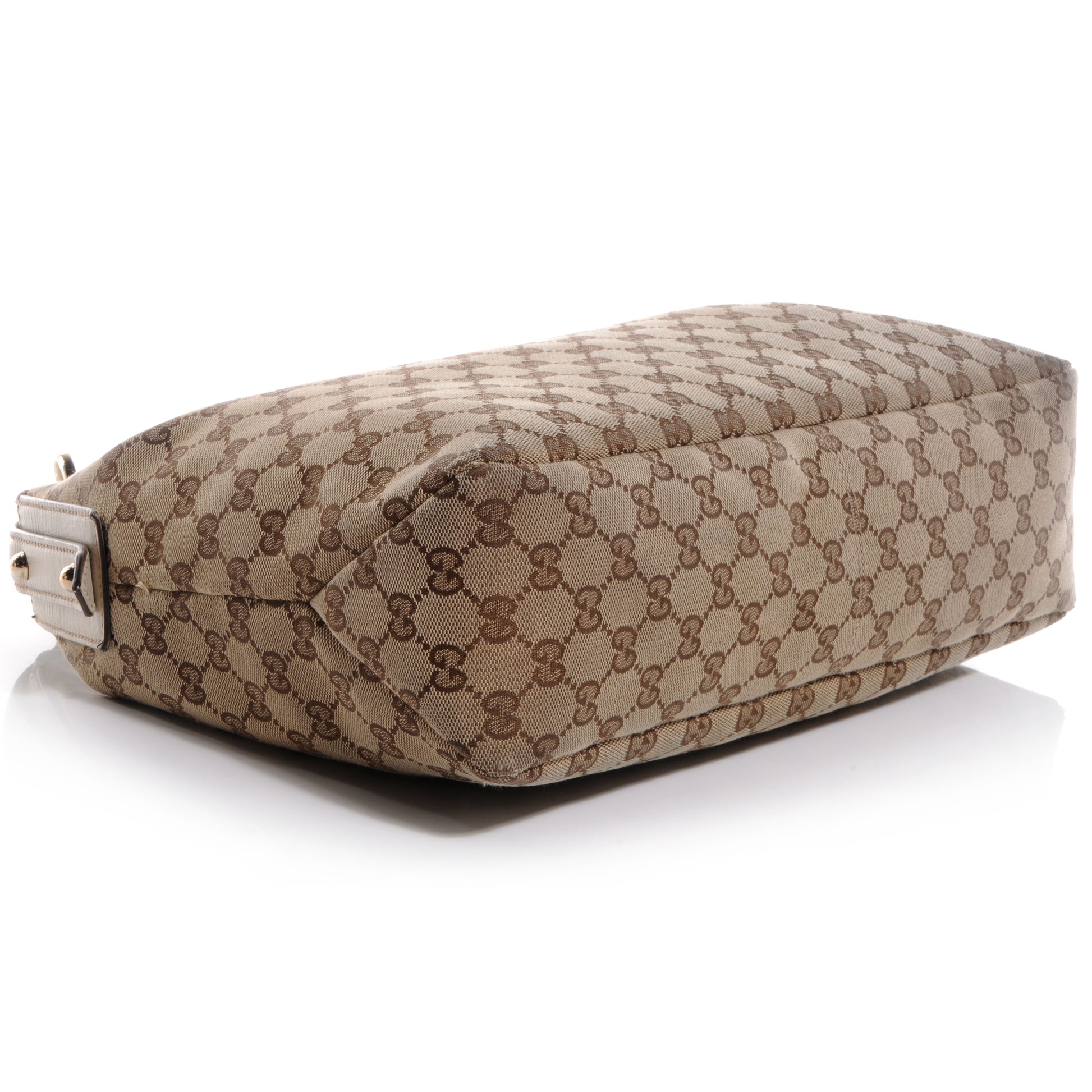 Gucci Monogram Medium Horsebit Chain Hobo Off White 4 of 7