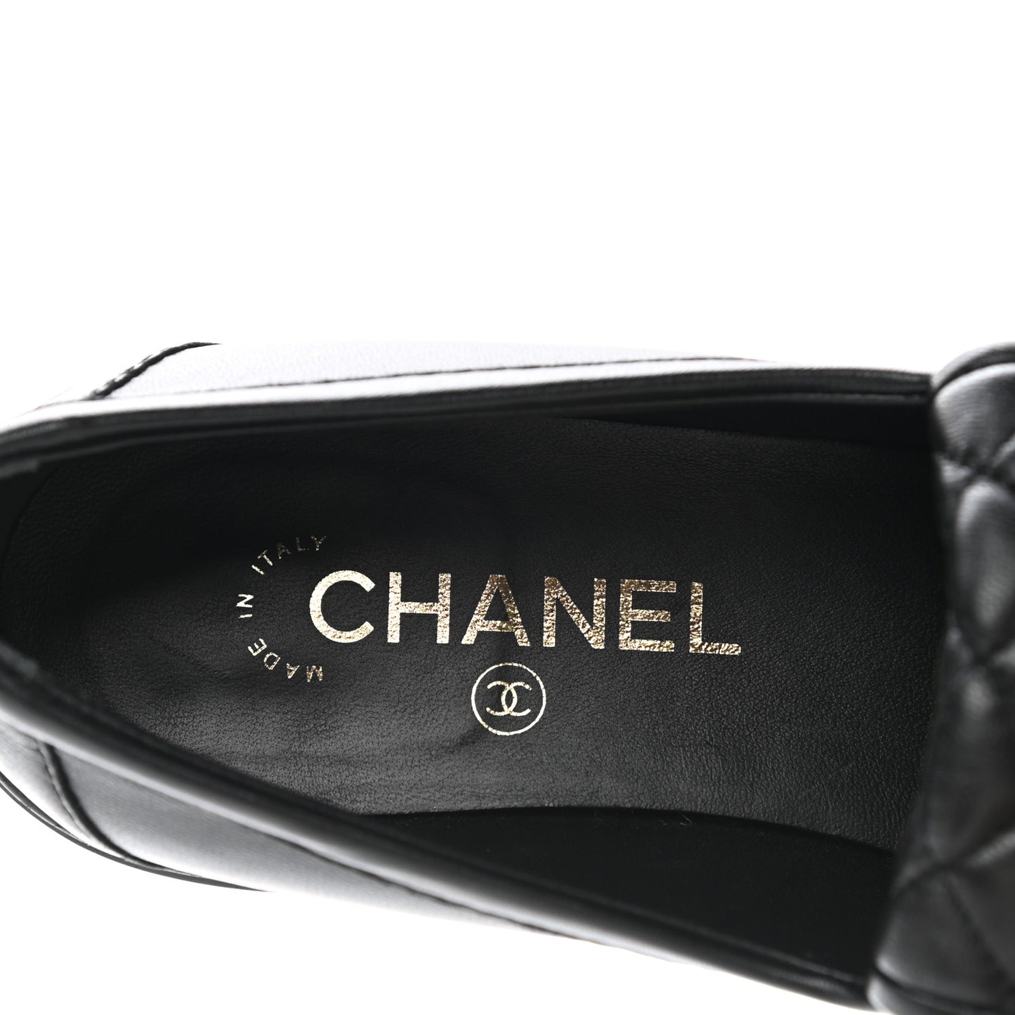 Lambskin Quilted CC Turnlock Loafers 39 Black