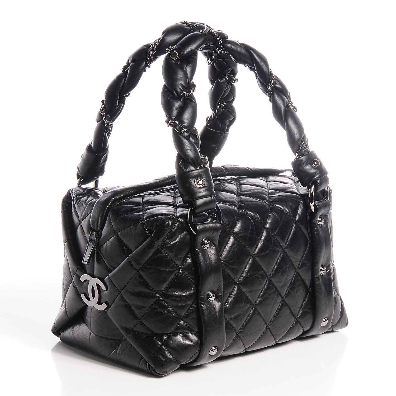 Chanel Distressed Lambskin Lady Braid Small Tote Black 3 of 9