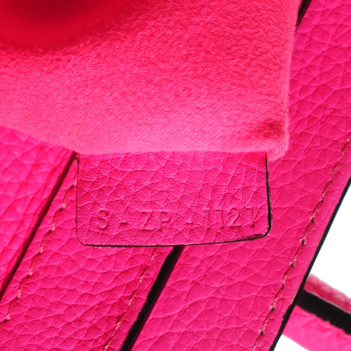 Drummed Calfskin Micro Luggage Fluo Pink