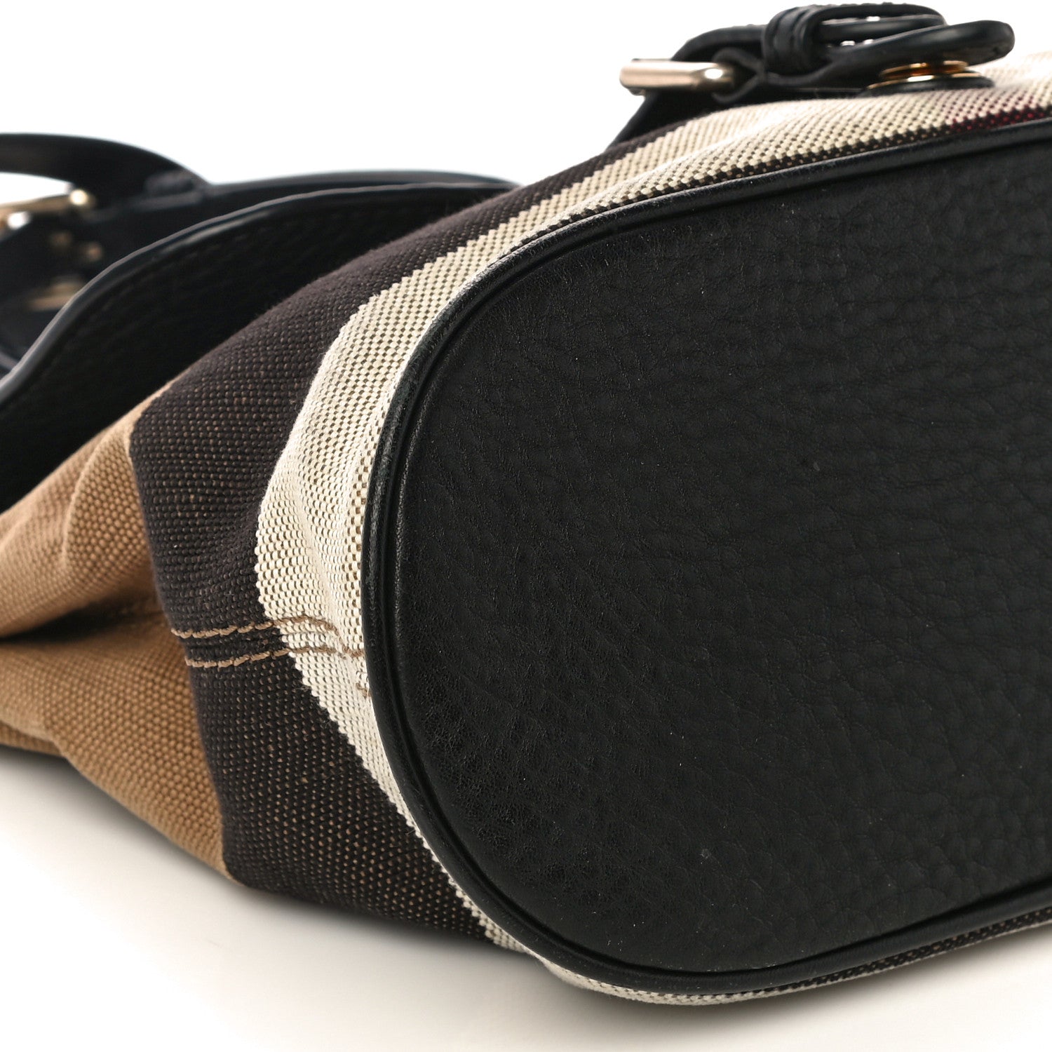 Burberry Mega Check Grainy Calfskin Small Gowan Messenger Bag Black 9 of 10