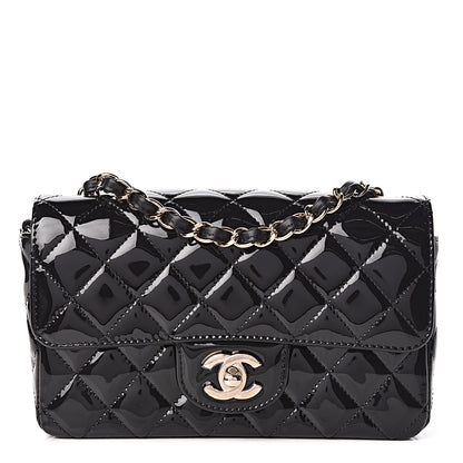 Chanel Patent Calfskin Quilted Mini Rectangular Flap Black 1 of 10