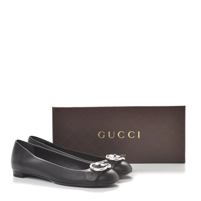 Gucci Calfskin Sachalin Ballerina Flats 38.5 Black 10 of 10