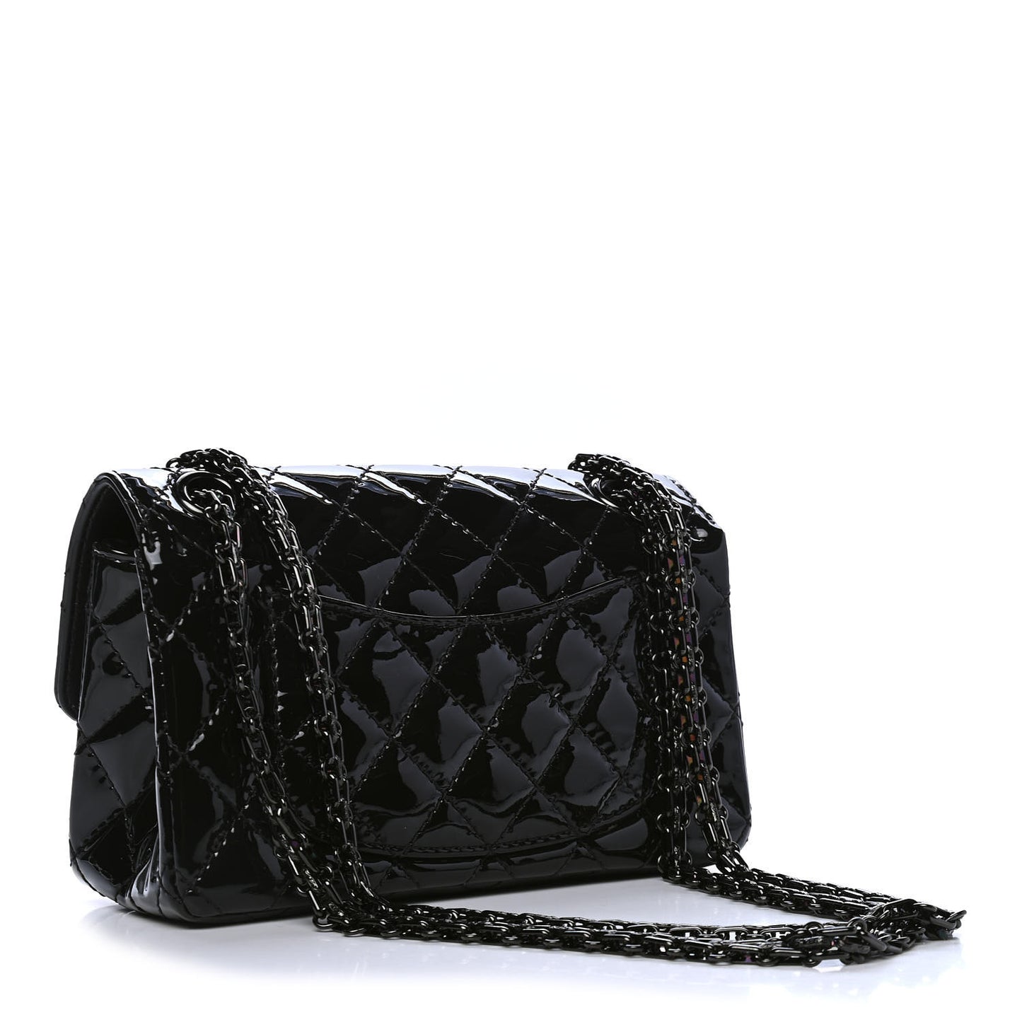 Patent Calfskin Quilted 2.55 Reissue Mini Flap So Black