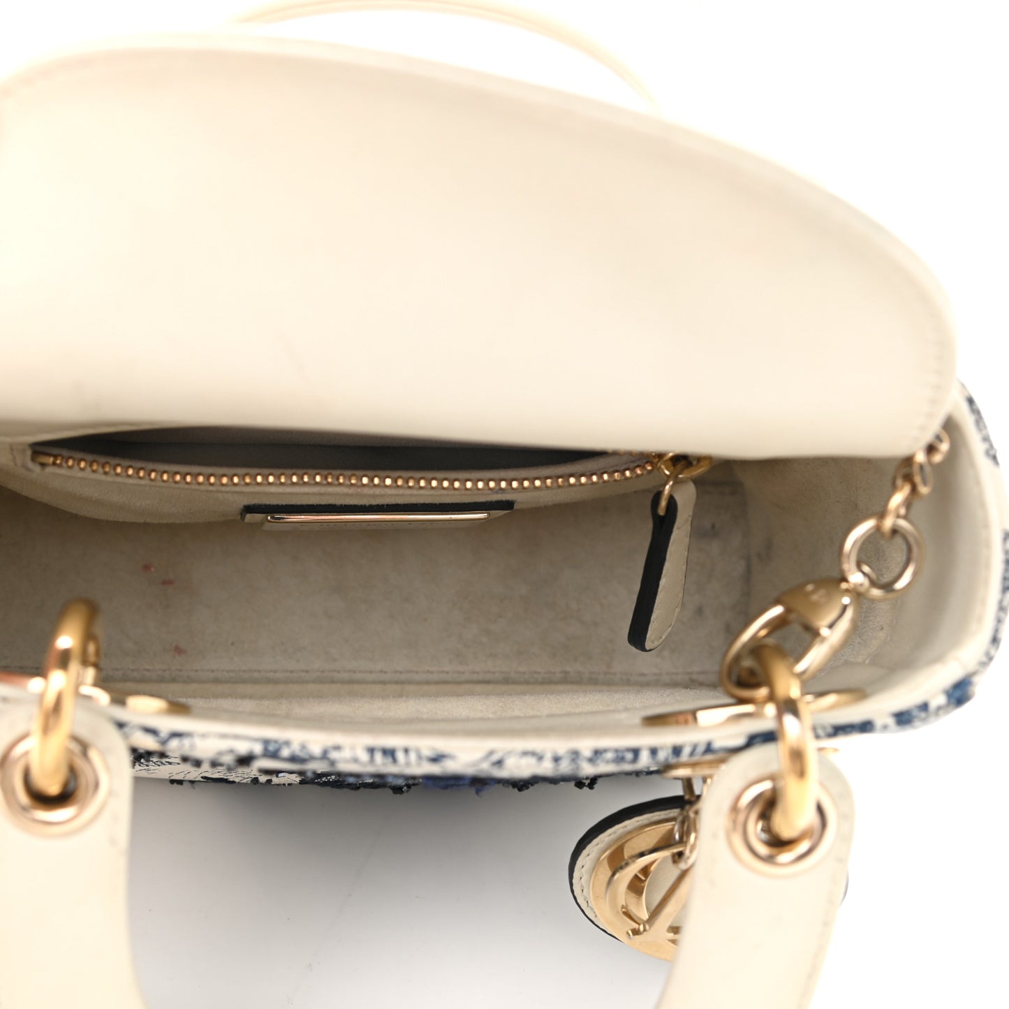 Calfskin Toile de Jouy Mini Lady Dior Blue