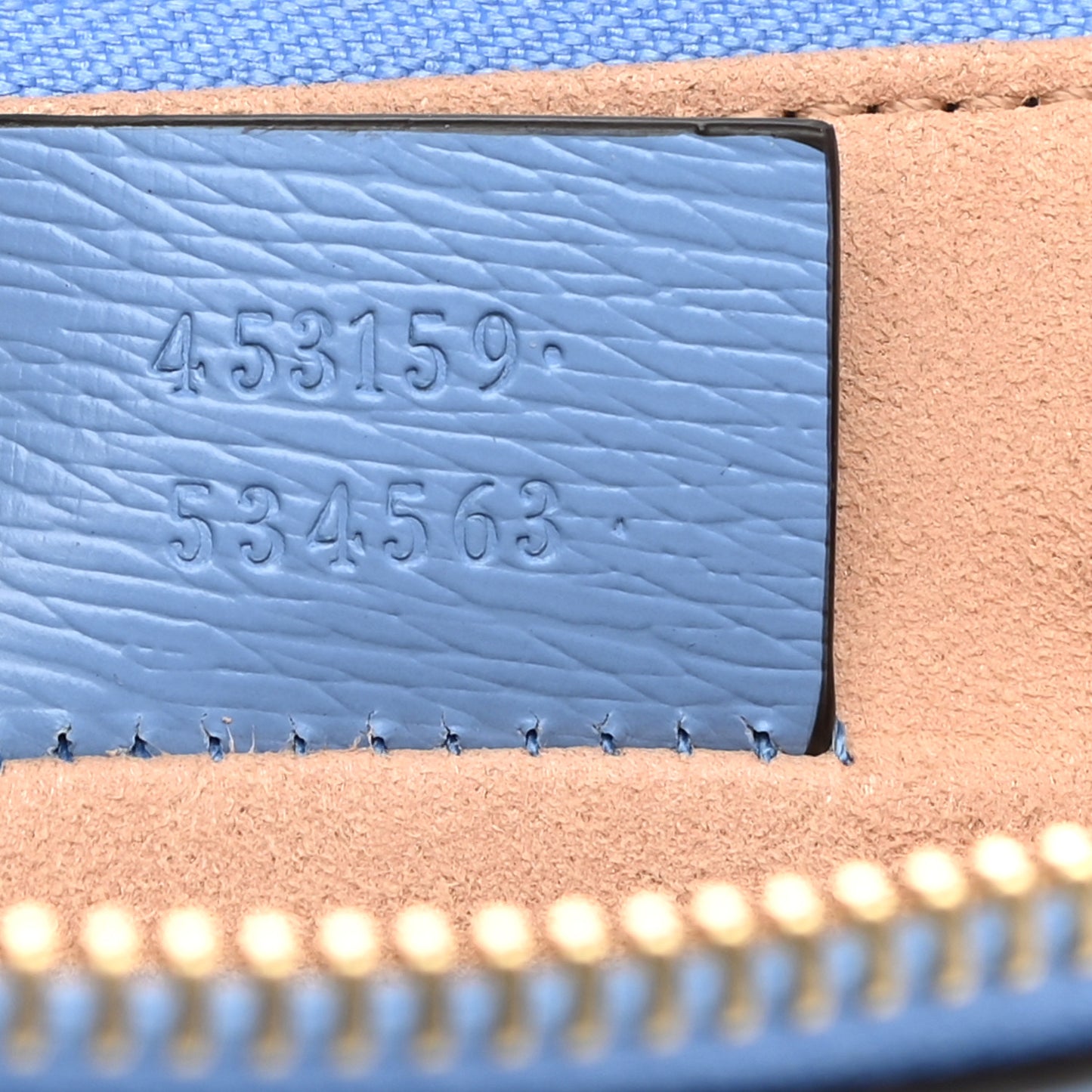 Calfskin Bamboo New Flora Zip Pouch Azure