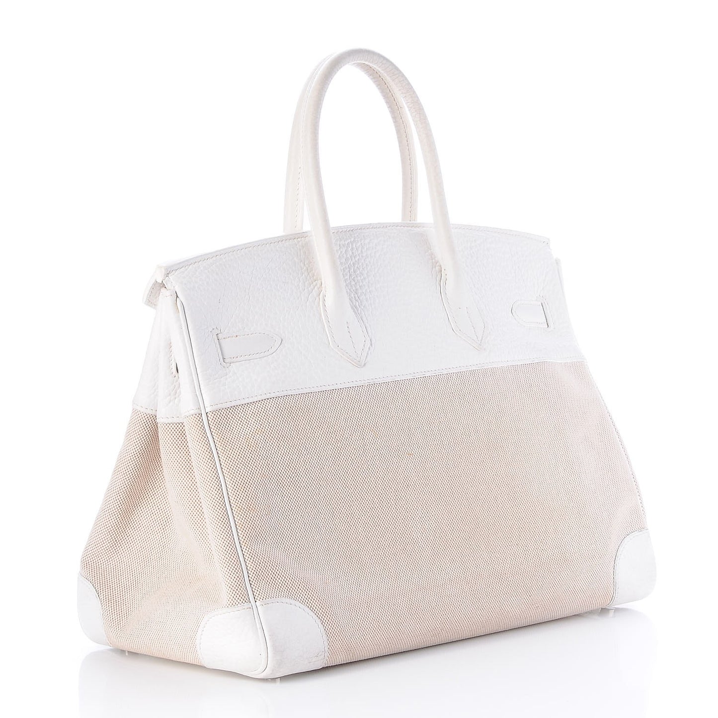 Toile Taurillon Clemence Birkin 35 White