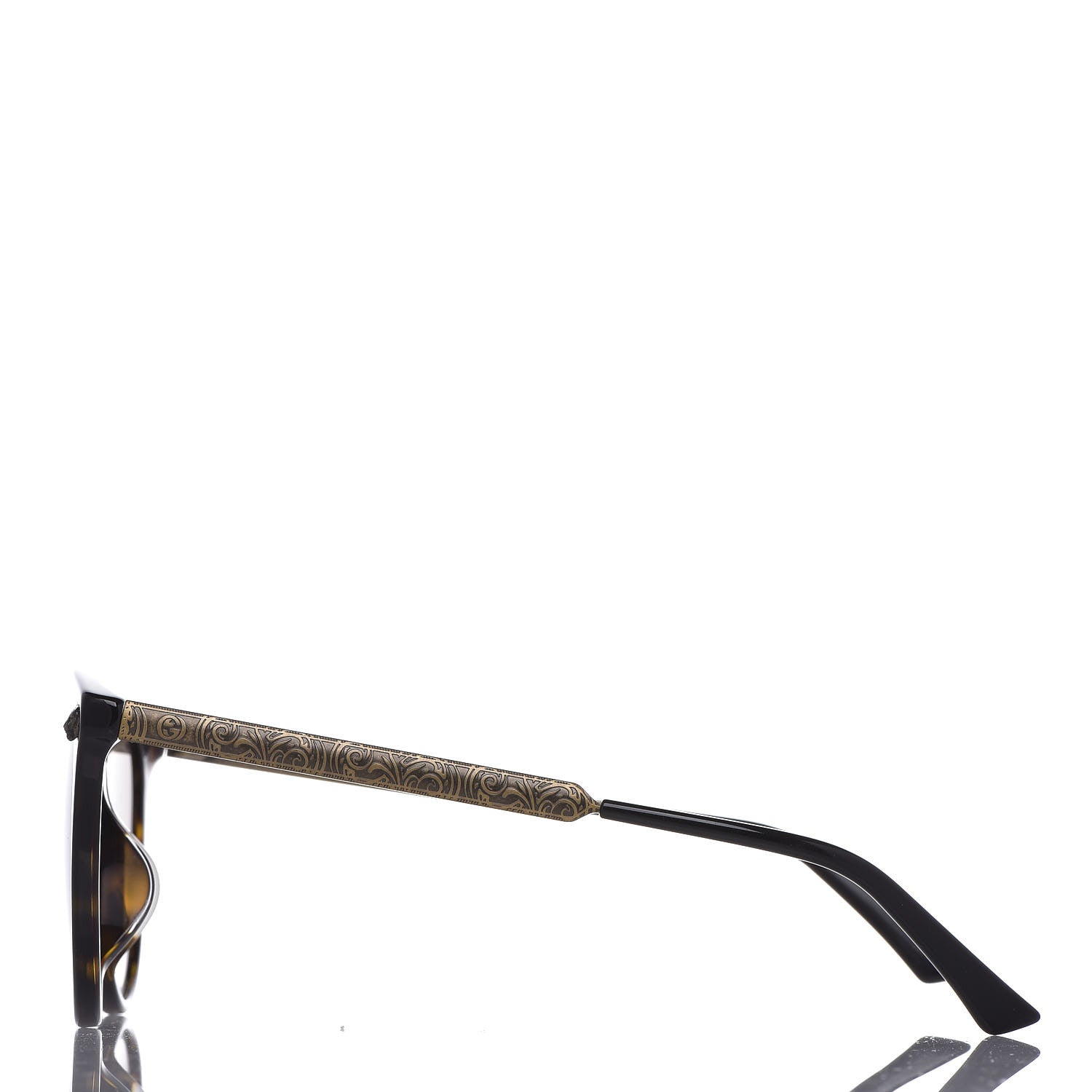 Gucci Metal Tiger GG0224SK Sunglasses Havana Gold Brown 2 of 8