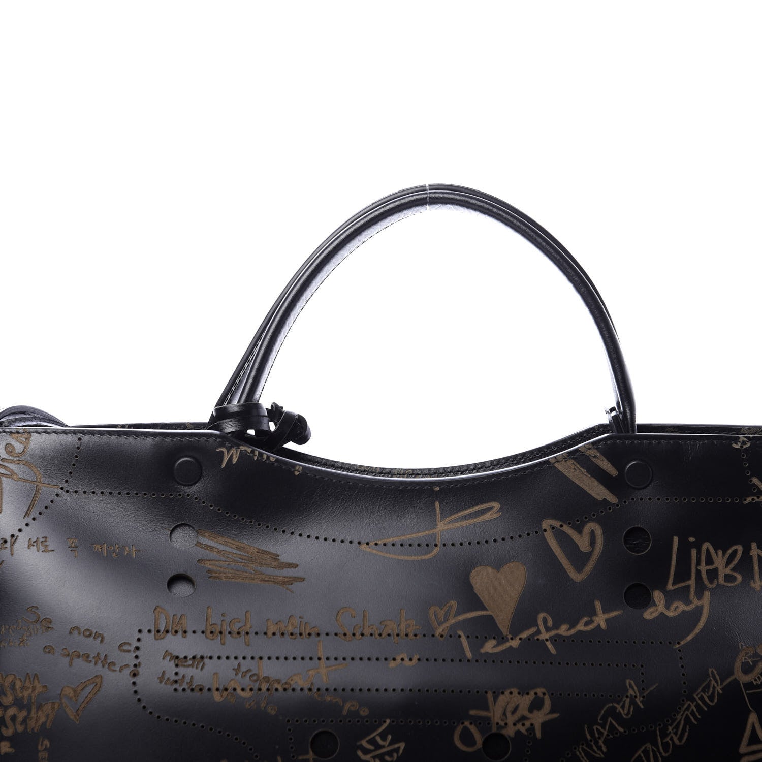 Balenciaga Calfskin Love Perforated Blackout Hardware City Black 12 of 12