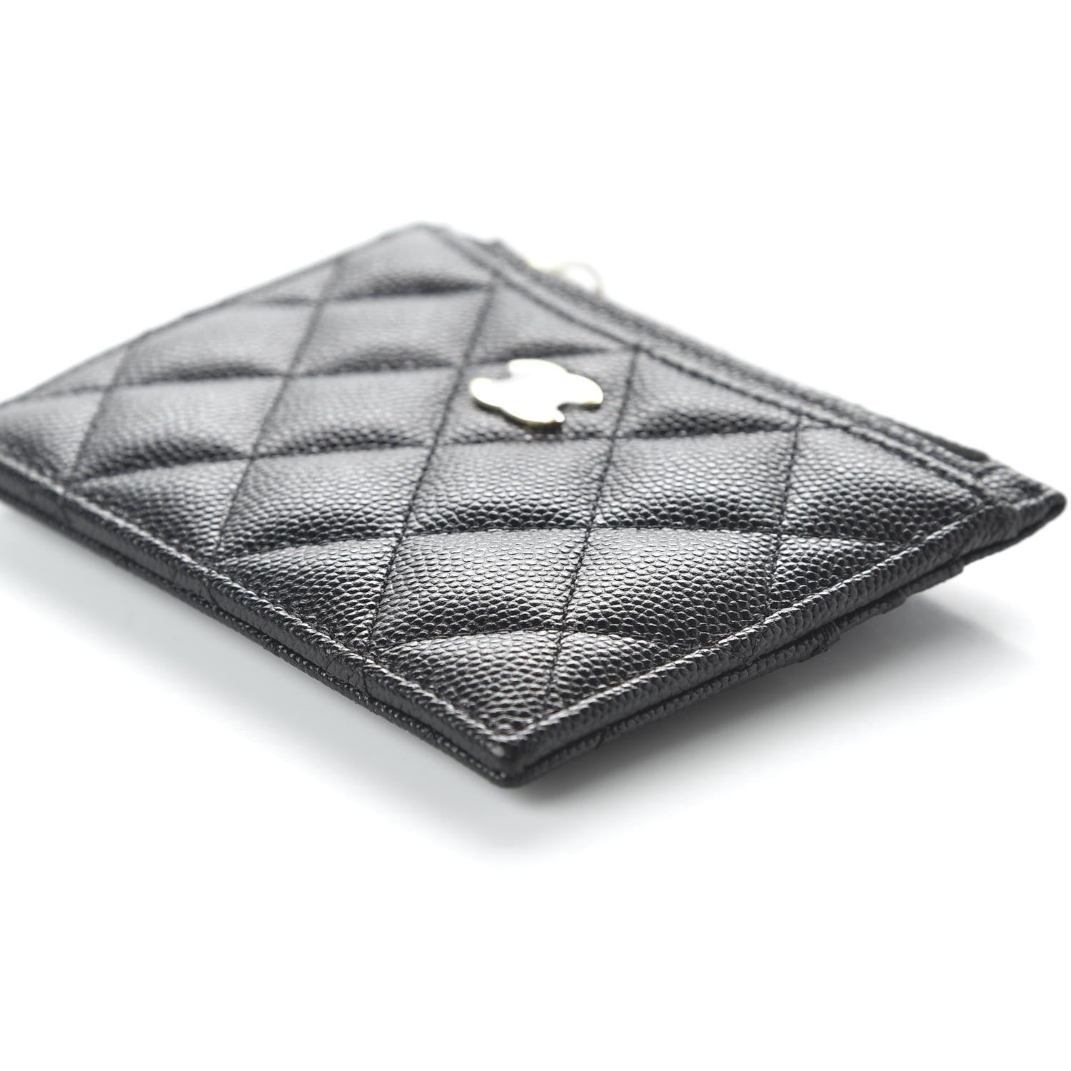 Chanel Caviar Quilted CC Zip Card Holder Black 7 of 11